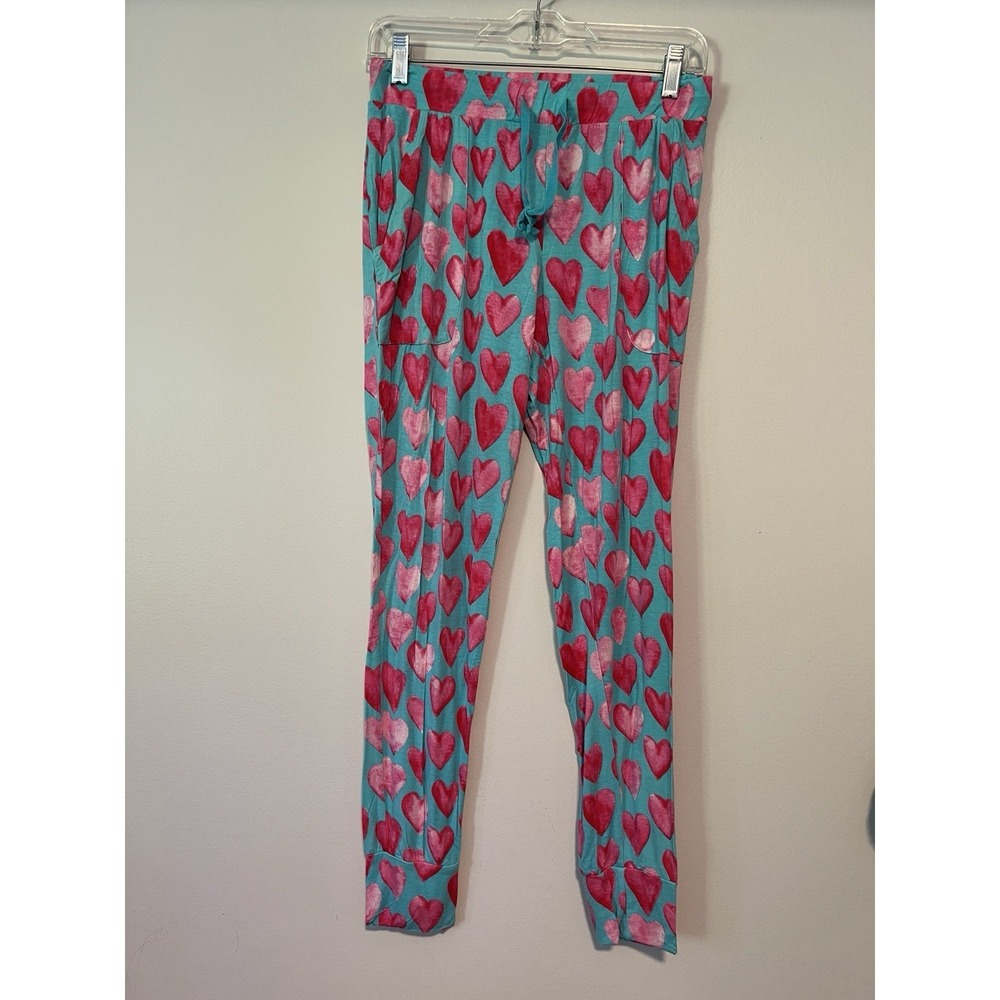 Posh Peanut Bamboo Super Soft Heart Pajama Jogger Set L Lounge Comfort Cooling - Picture 2 of 6